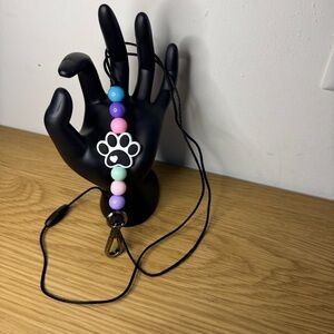 Beaded Lanyard with Dog Paw and Breakaway Clasp - NWOT